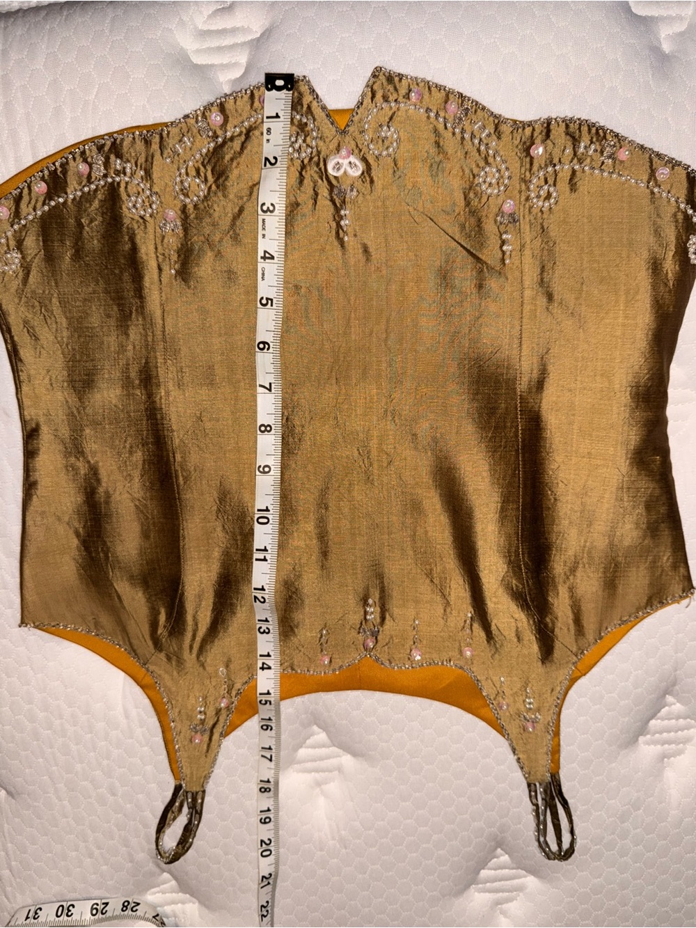 Embellished Satin Camisole Top - Gold - Picture 10 of 10